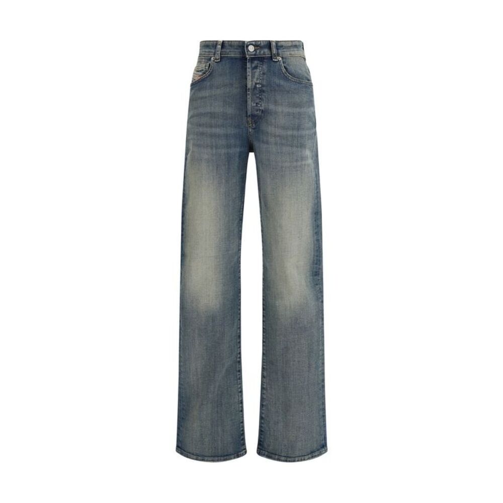 Diesel Blue Cotton Straight-Leg Women's Jeans